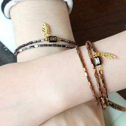 헤마타이트 손목3단 부적  염주팔찌