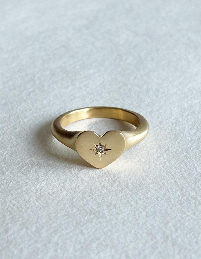 Love crest ring 탄생석/무광 (2color) [각인]