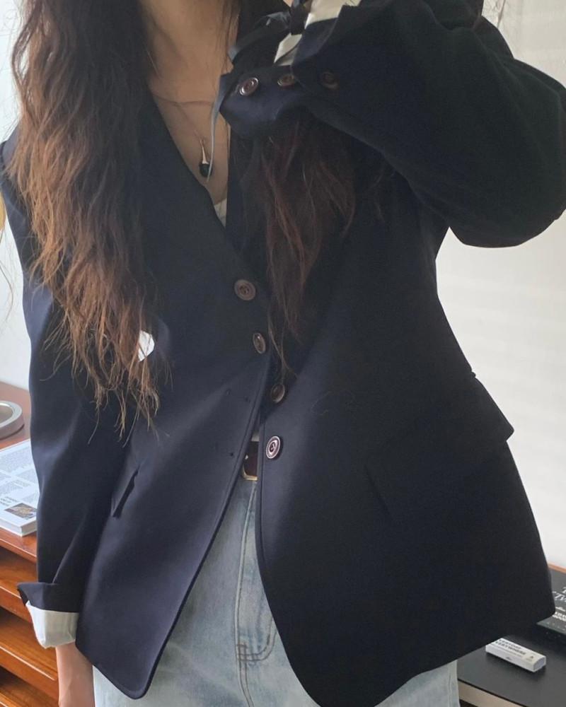 [BEST] 브레드 베이직 오버 싱글 자켓 (2color)