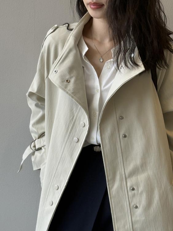 일리안 버튼 스탠드 카라 자켓 [short/long]