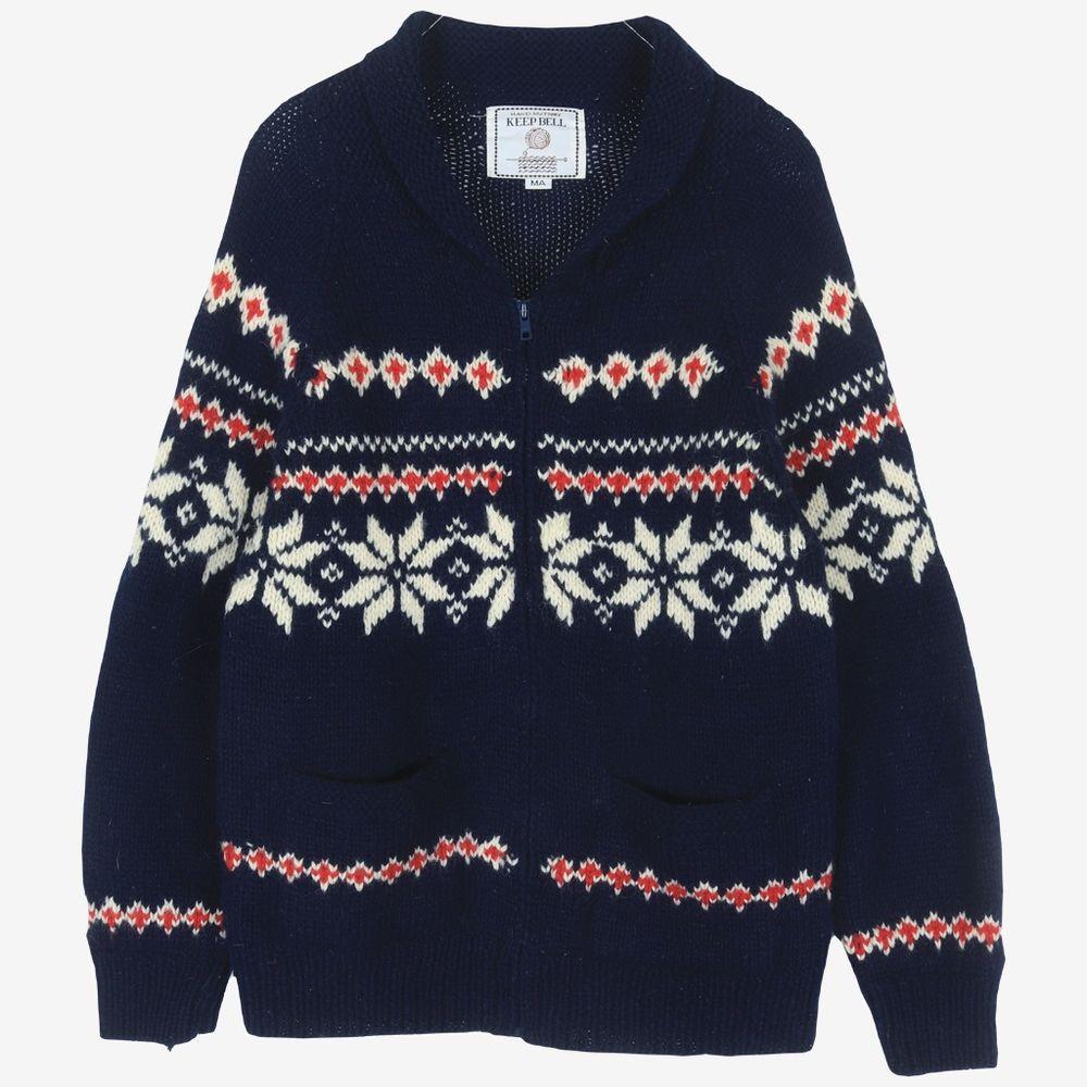 KEEP BELL 울 100% 헤비울 니트집업 UNISEX(S)KK1988