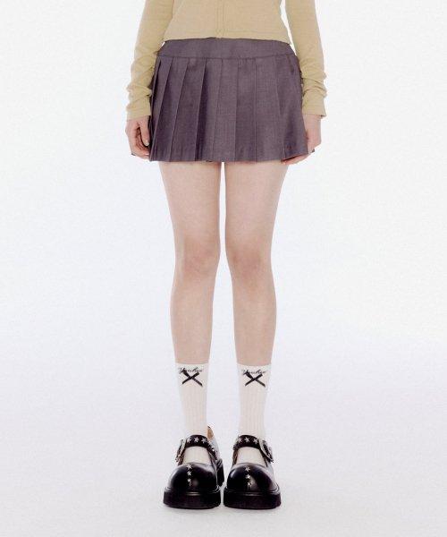유희(YOUHEE)  PLEATS SKIRT CHARCOAL - 사이즈 & 후기 | 무신사