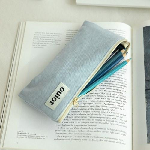 [텐텐단독] ouior flat pencil case - morning sky (topside zipper)