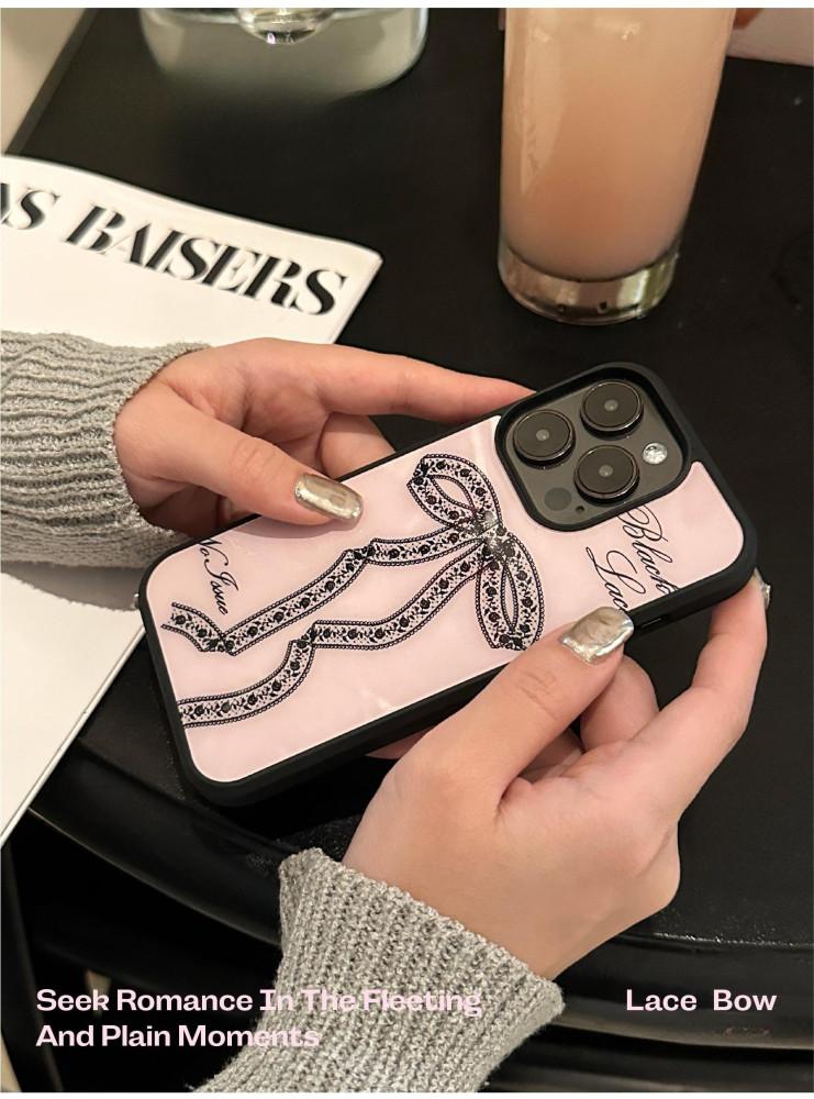 수심 Lace Bow Case 아이폰 리본 케이스 핑크 감성 유니크 y2k