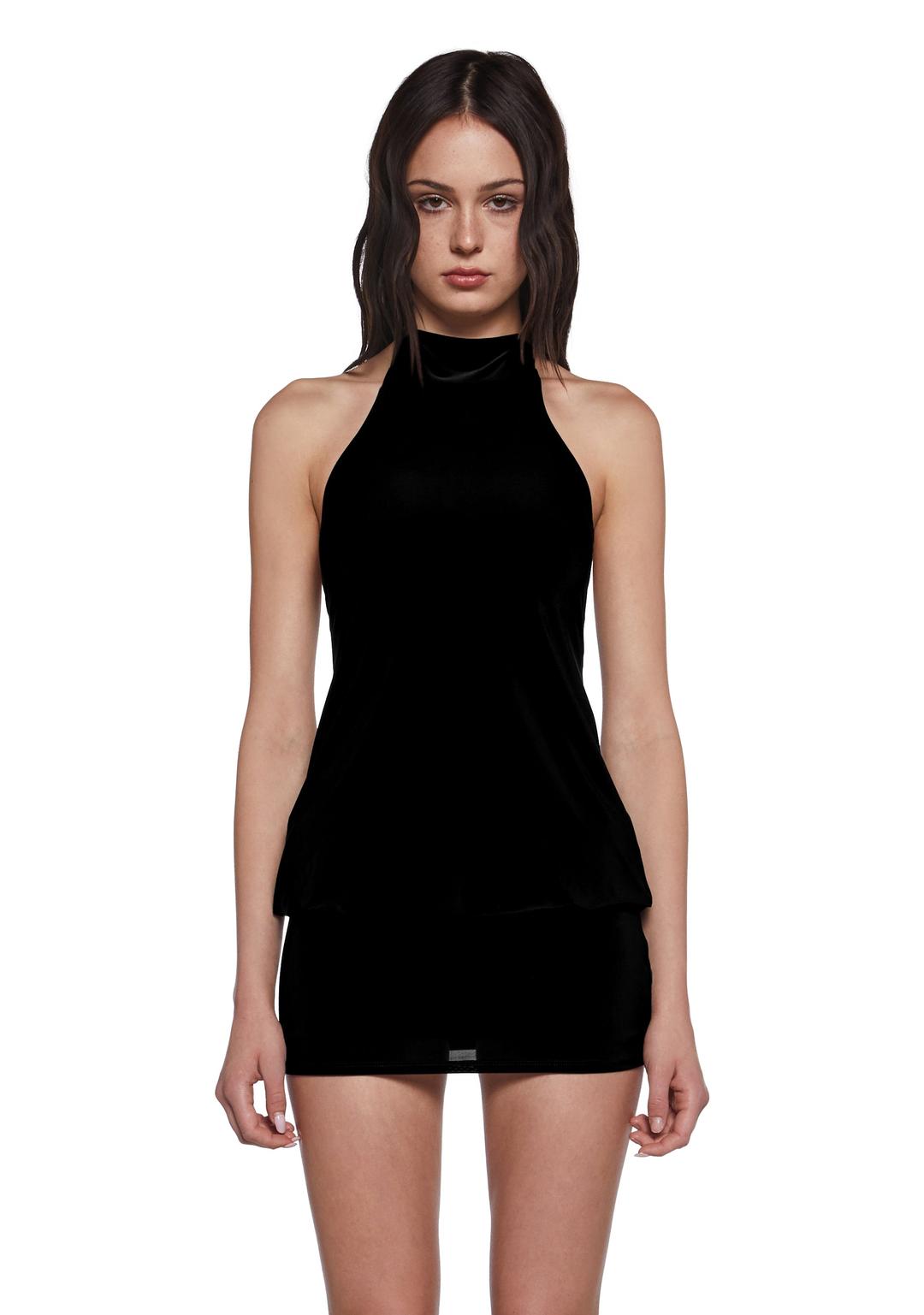 Club Moves Halter Dress -  Black - BLACK / XX-SMALL