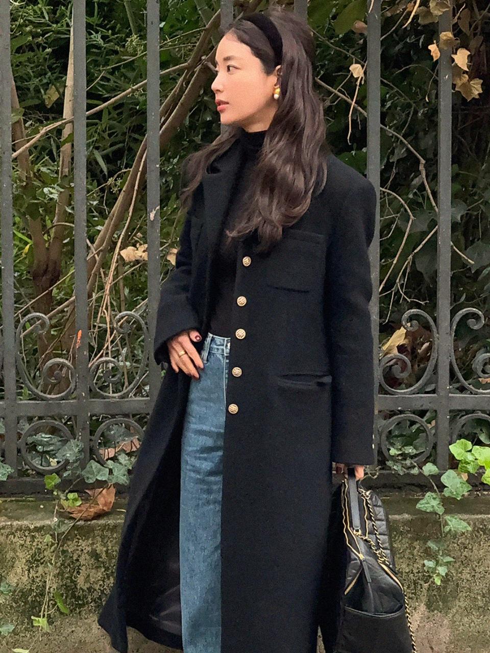 [기은세 착용] TRICIA premium wool long coat_black