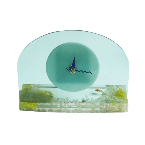 fishbowl table clock
