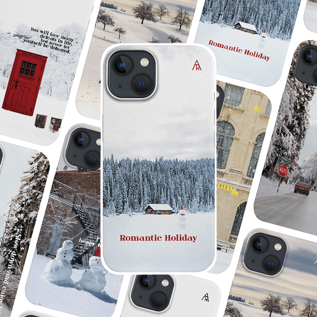 로맨틱윈터 슬림 하드 폰케이스 아이폰7 8 SE2 SE3 XS 11 12 13 14프로 PRO 미니 MAX 갤럭시S 22 21 노트20 10 9 8+ 5G 플러스 울트라 겨울 털