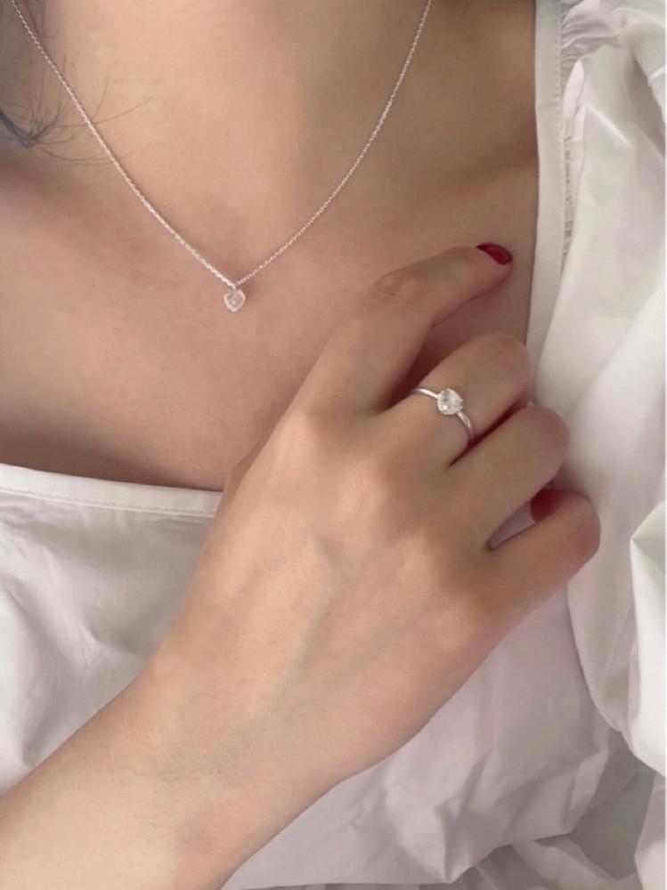 [COTT] 실버925 하트 문스톤 목걸이 (3color)