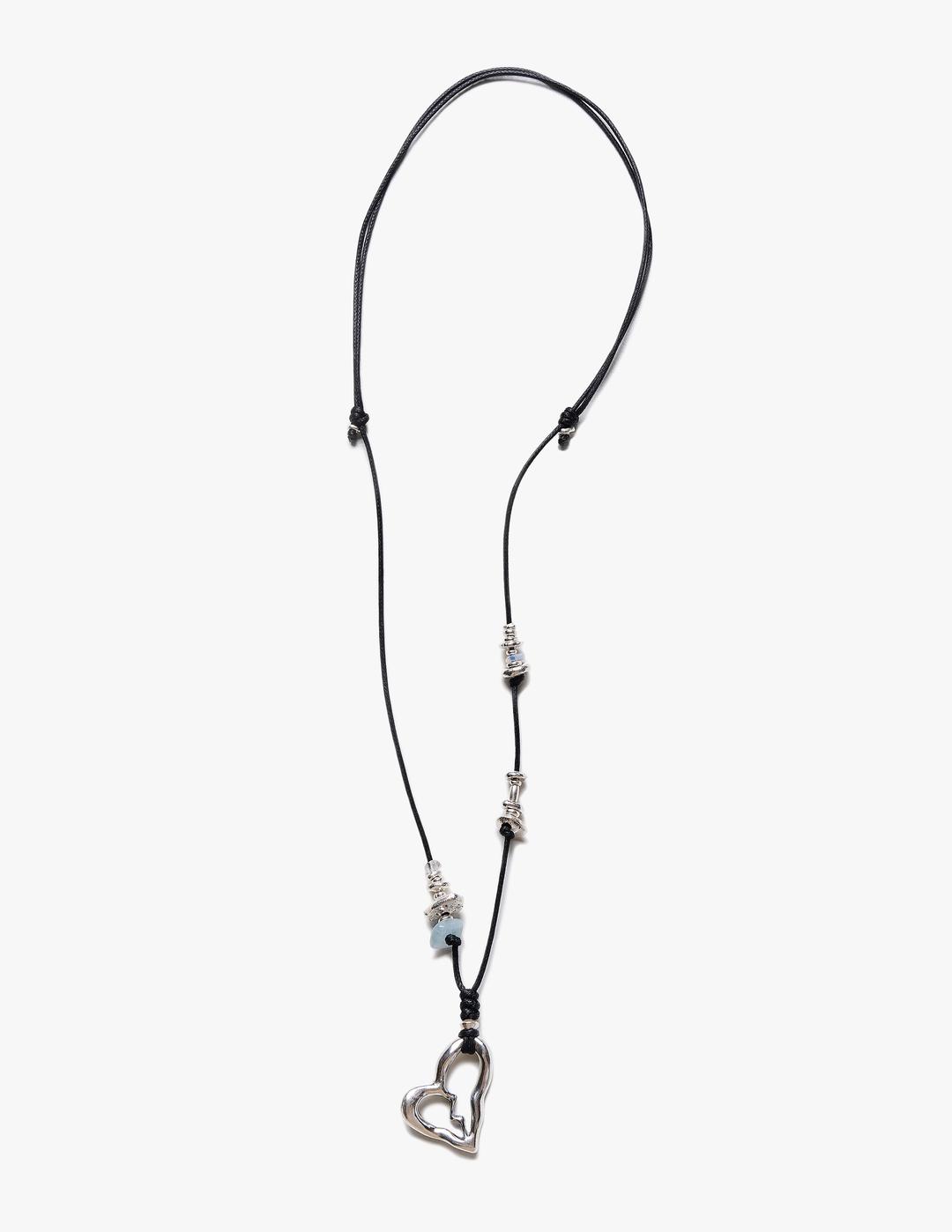 BROKEN HEART PENDANT NECKLACE_VER. 02 [BLACK/BEIGE/IVORY]