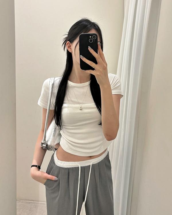 레이어드 셔링 티셔츠 (*3COLOR)