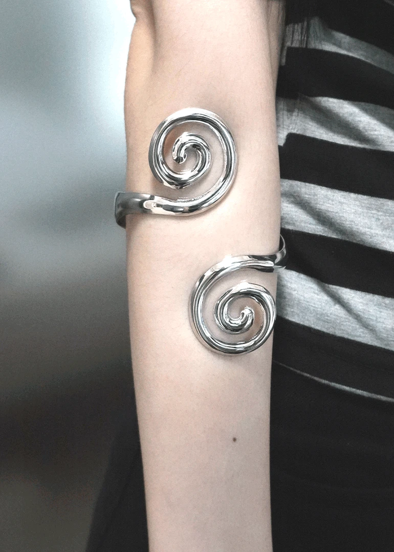 (set) spiral bangle + ring | 나선형 회오리 소용돌이 뱅글 반지 세트 달팽이
