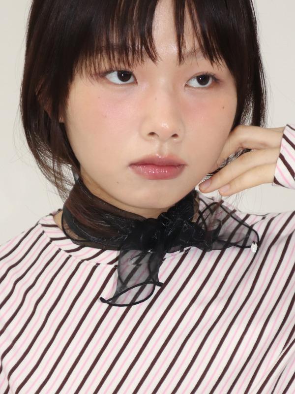 organza petit scarf - black