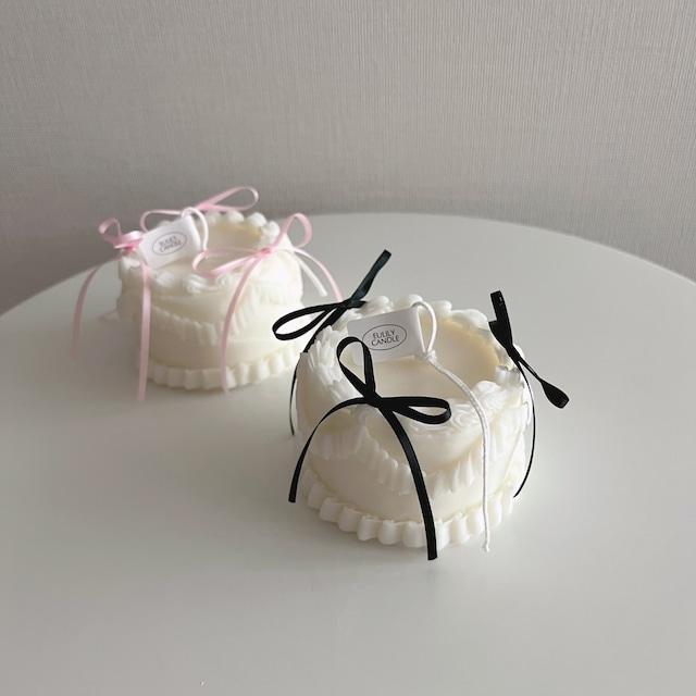 ribbon lace cake candle