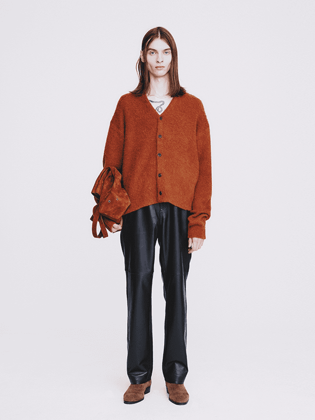 토니웩_ Brushed Mohair Iconic Cardigan [Rust Orange]