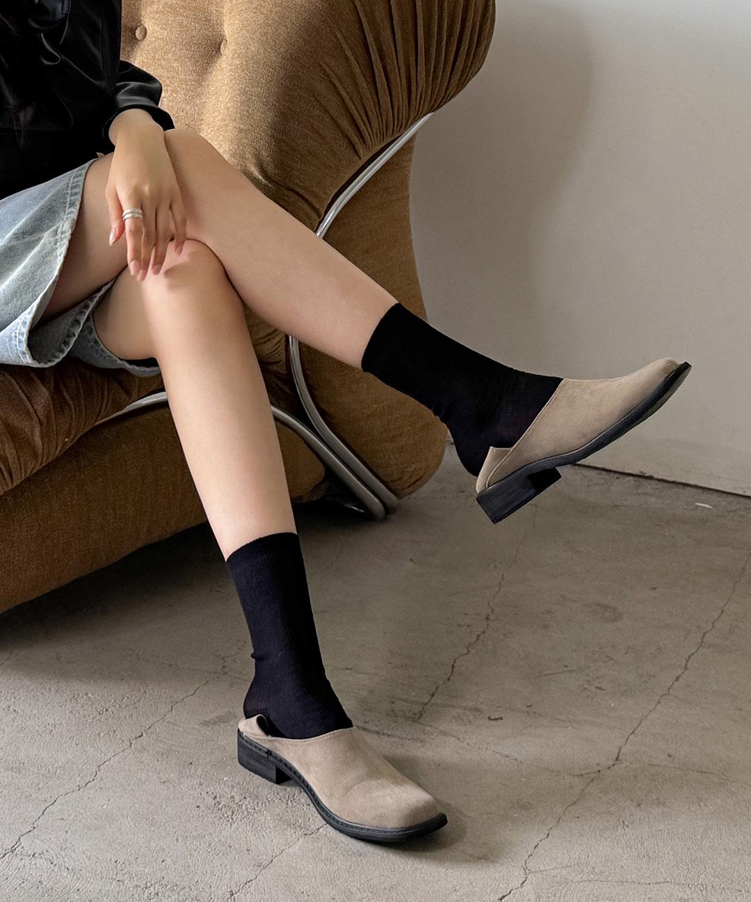 꼼꼼구두 [단독] 카더 스웨이드 스퀘어 바부슈 로퍼(3cm) CNH989/CNH937