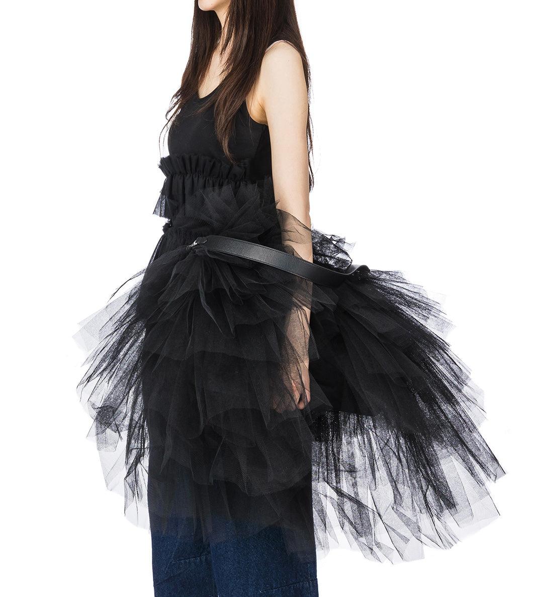 OVERSIZED FRILLY TUTU BAG BLACK - OS