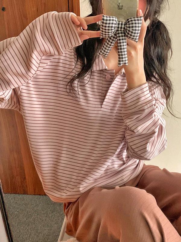 소프트 베리라인 긴팔 상하세트 파자마 잠옷