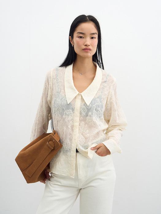 Sandro cotton lace blouse