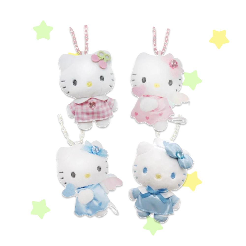 산리오 90년대 고전 스타일 마스코트 목걸이 인형 핑크천사 파란천사 체리