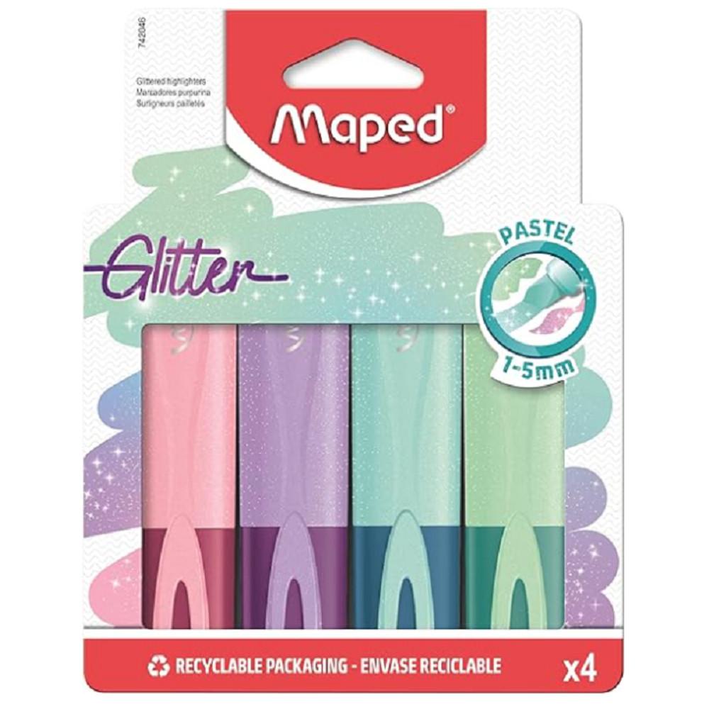 마패드 반짝이는 형광펜 글리터 Gliter 파스텔 4색 세트 펄 다이어리 꾸미기