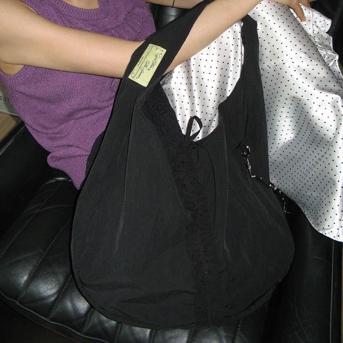 [29EDITION] frill hobo bag (black)