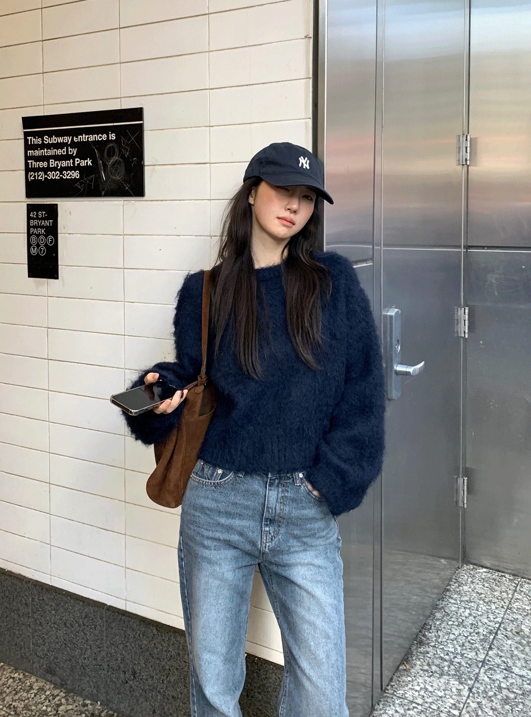 [ONLY FLILY] Brushed Mohair Crop Knit