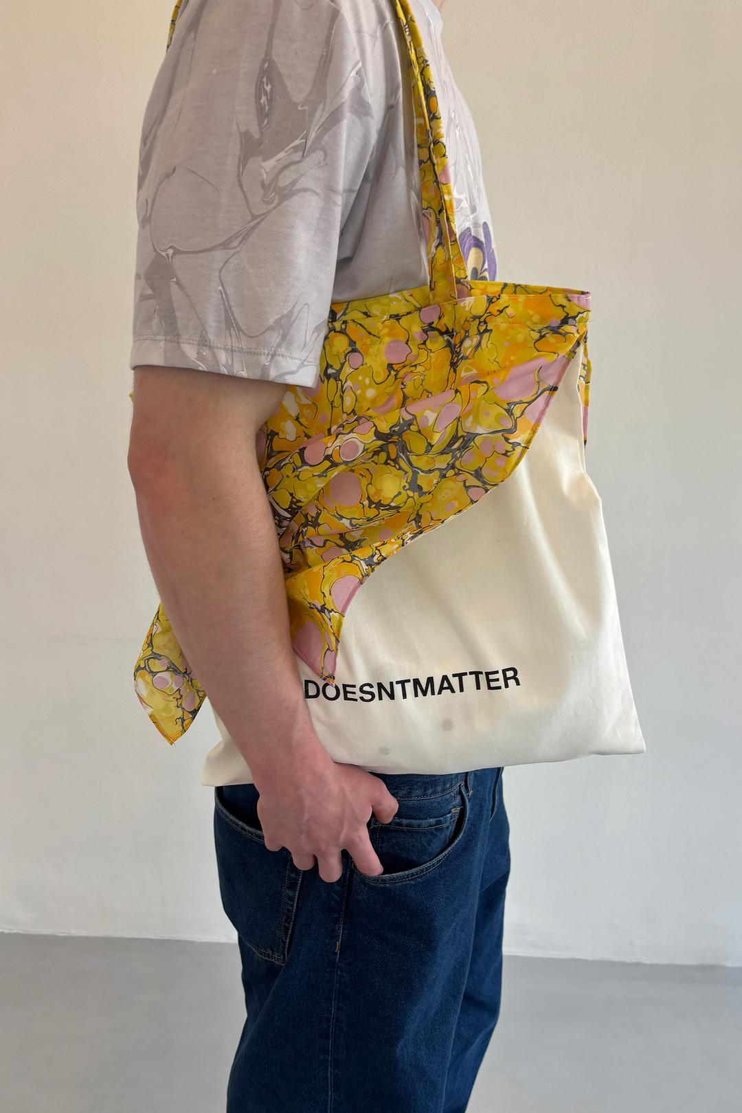 Marbled Scarf Tote (Yellow)