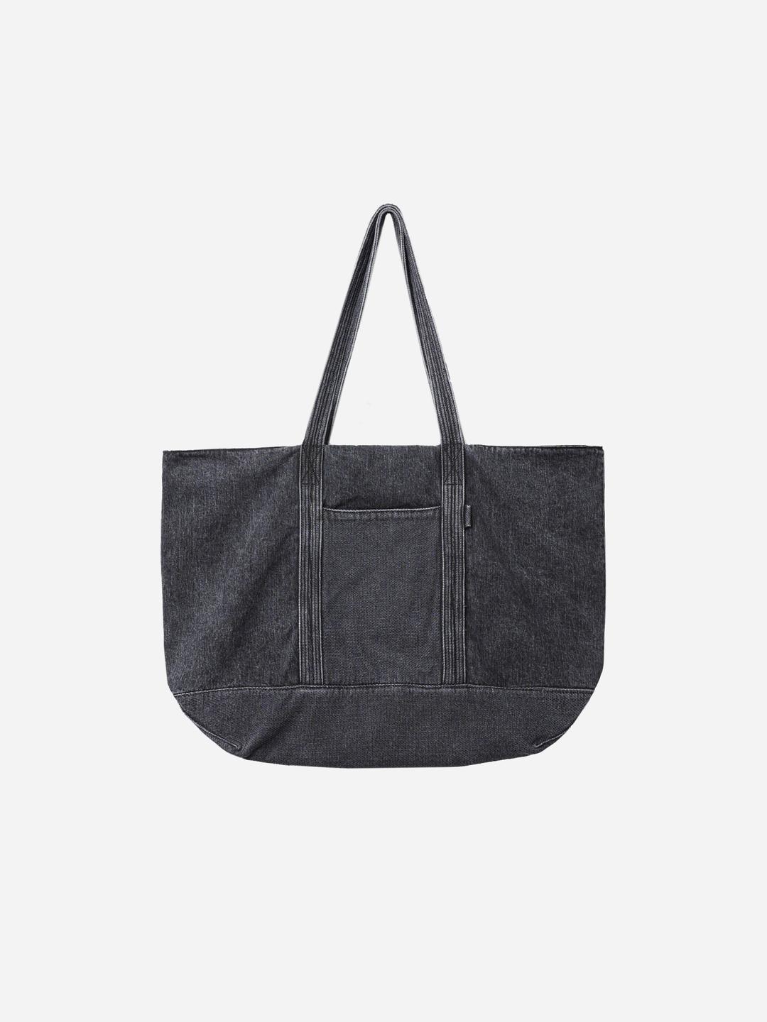 AV BIG DENIM TOTE BAG (WASHED BLACK)