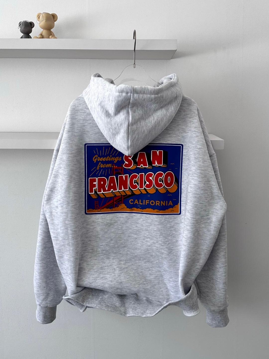 기모 캘리 백프린팅 남녀공용 오버핏 프리사이즈 코튼 후드 티셔츠