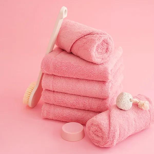 [🔥당일발송/ 💗100%국내생산💗] 무형광 호텔수건 40수 코마사 핑크타월 200g 세면 타올