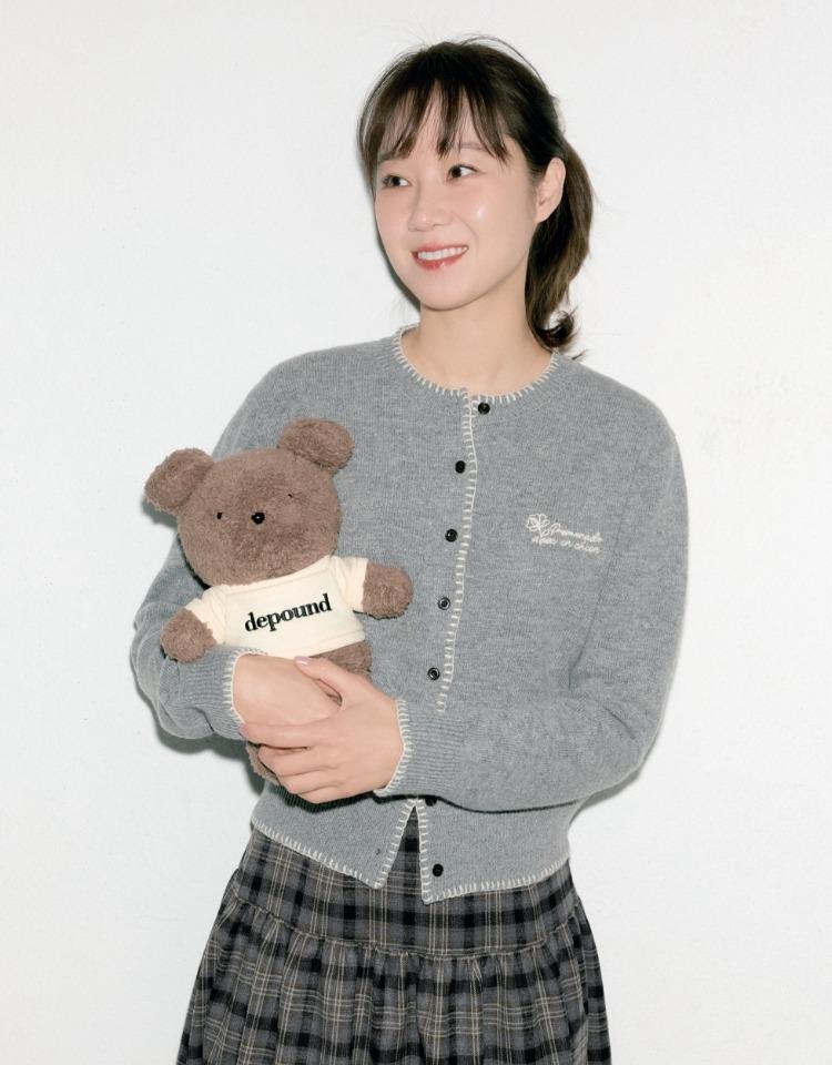 [예약배송 11/3](10th) stitch point embroidery knit cardigan - grey