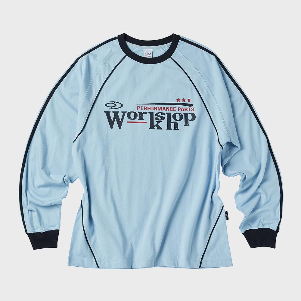 워크샵 유니폼 라인 래글런 롱 슬리브 라이트 블루