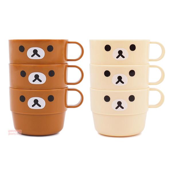 리락쿠마 핸들컵 3p세트 250ml 물컵 464551