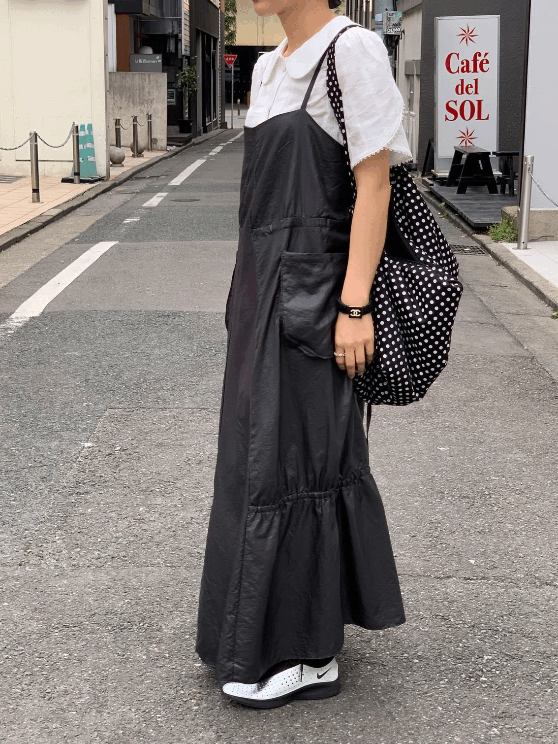 glossy long dress (2color)