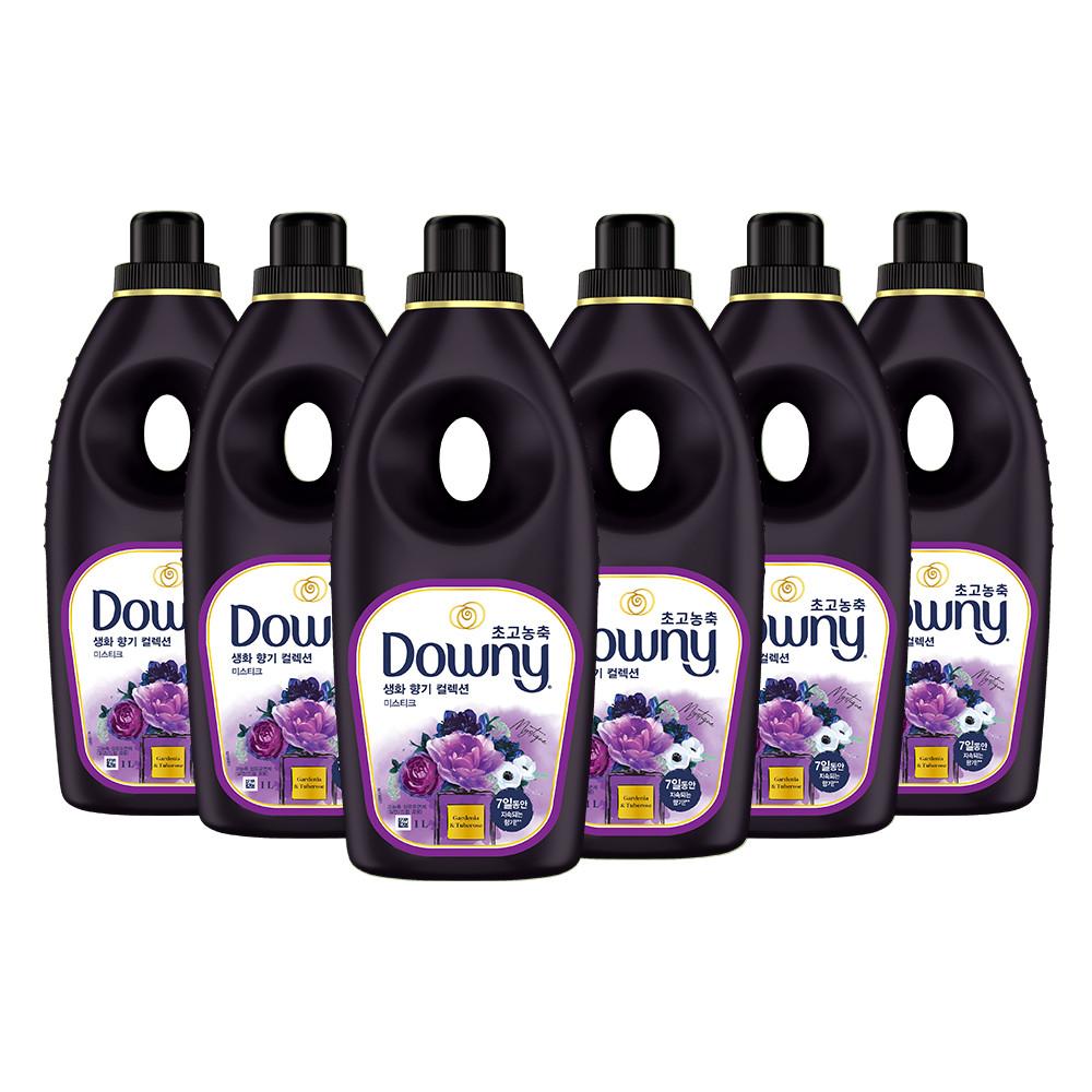 다우니 생화향기 컬렉션 미스티크 초고농축 섬유유연제 본품 1L 6개