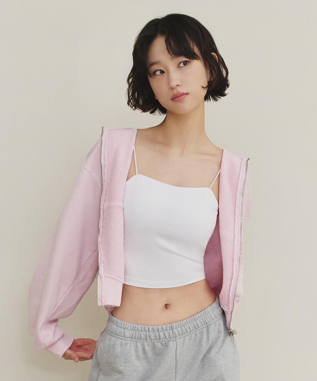 마른파이브 모달 코튼 캡내장 크롭 얇은 끈 나시 2타입