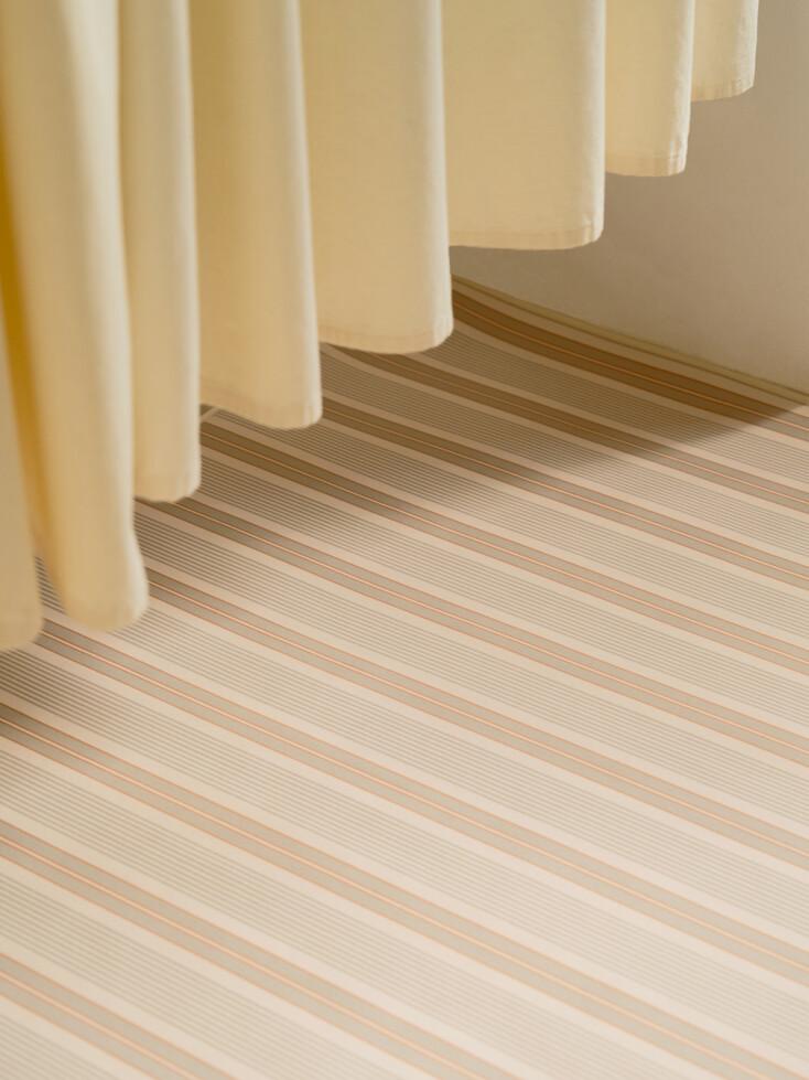 먼지없는 생활방수 스트라이프 러그 카페트 - 베이지 L 150*200