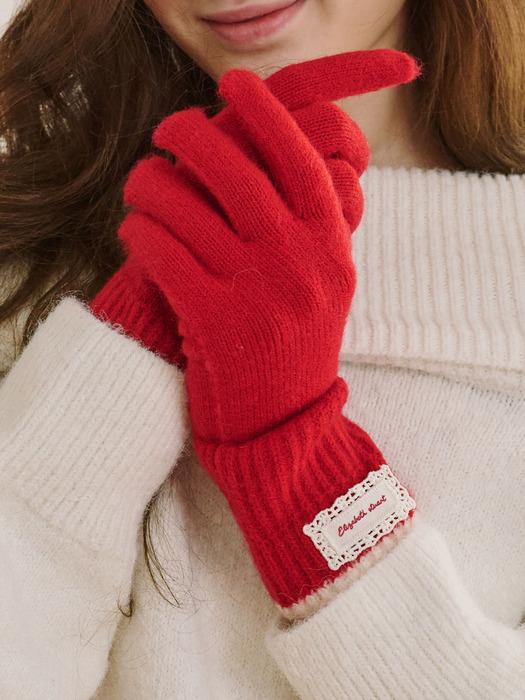 [선물포장] 스윗 하트 핑거홀 장갑 EBAL159706