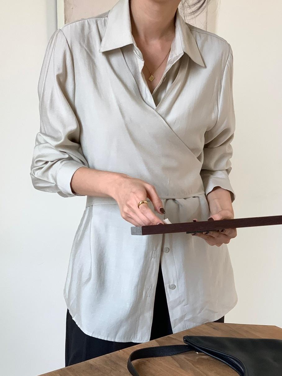 스테디 [하객룩/출근룩] 리모 랩블라우스 셔츠 블라우스 (3colors) 직진