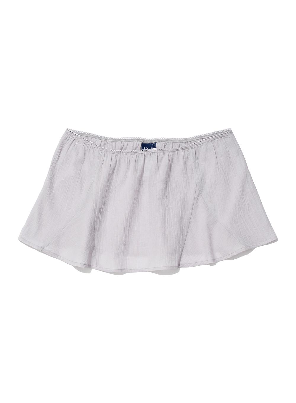 [WOMEN] PWC COTTON LACE TRIM GORED MINI SKIRT_LIGHT GREY
