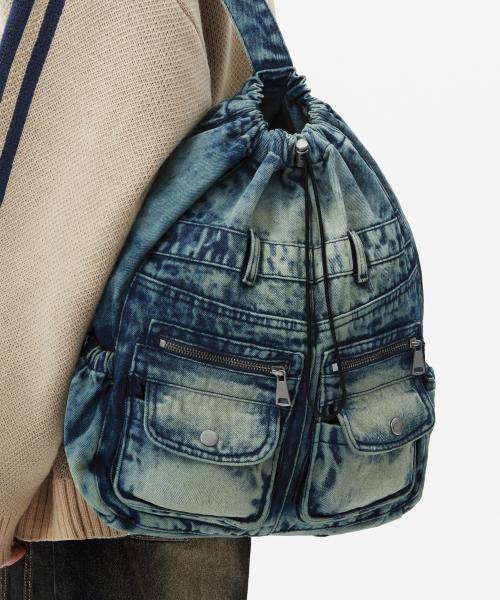 레트로 포켓 스트링 데님 슬링백 (YELLOW BLUE)