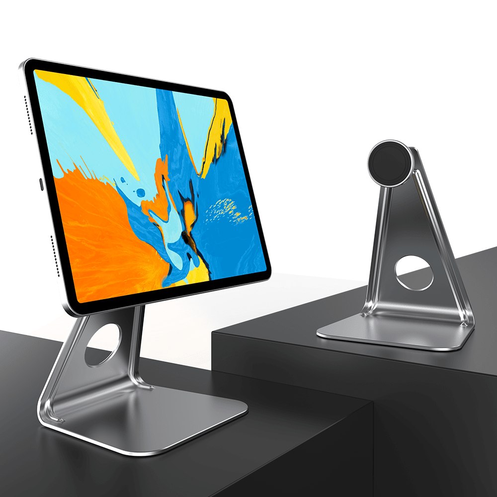 태블릿PC 휴대폰 거치대 알루미늄 마그네틱 소재 실버 아이패드 갤럭시탭 핸드폰 침대 테이블 책상 스탠드 거치대
