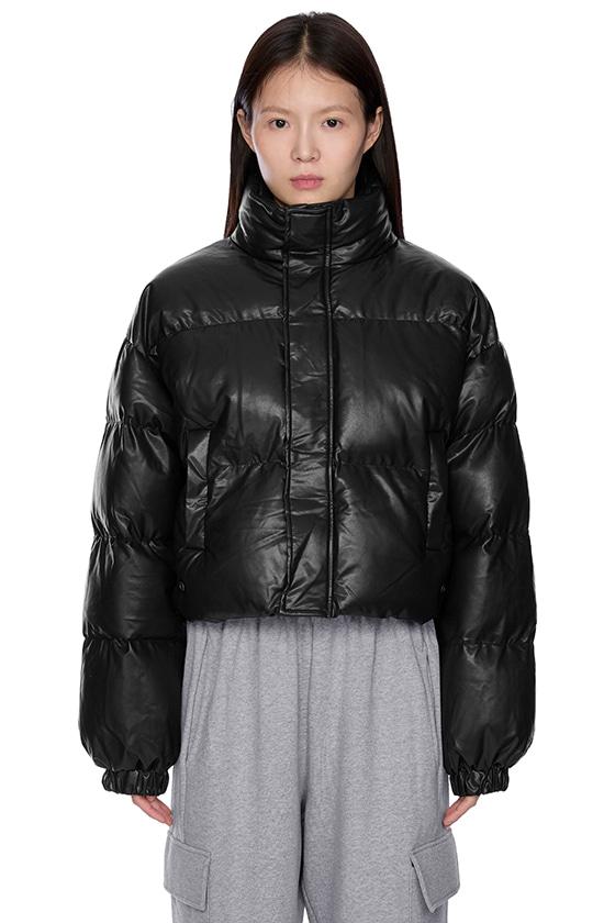 터치 레더 패딩 재킷