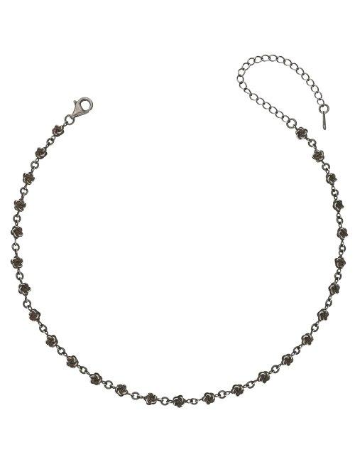 Flower Rose Choker Necklace (Silver 925)