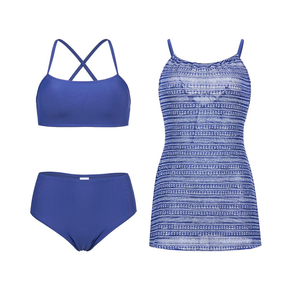 여성 부클 자가드 커버업 비키니 세트 네이비 RN-LS2F314-NV