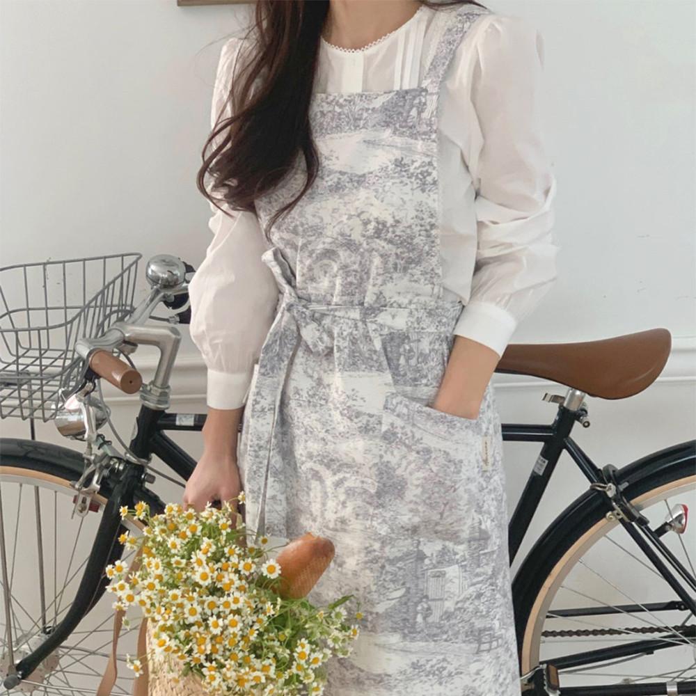 아미앙스 롱 프릴 뜨왈 에이프런 예쁜 앞치마 카페 공방 플로리스트 신혼 : 아미앙스