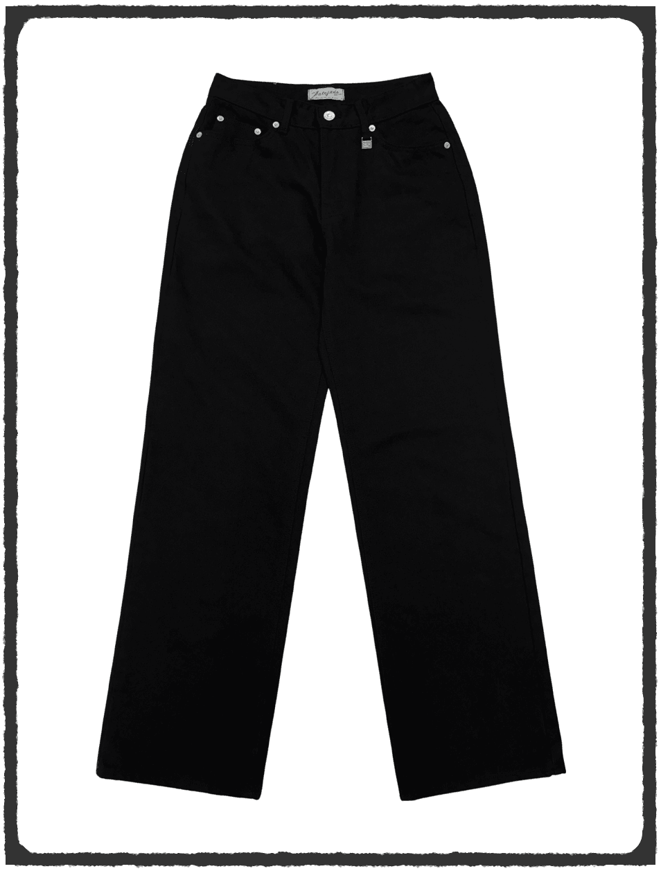 Black Cotton Low-Rise Demim Jean