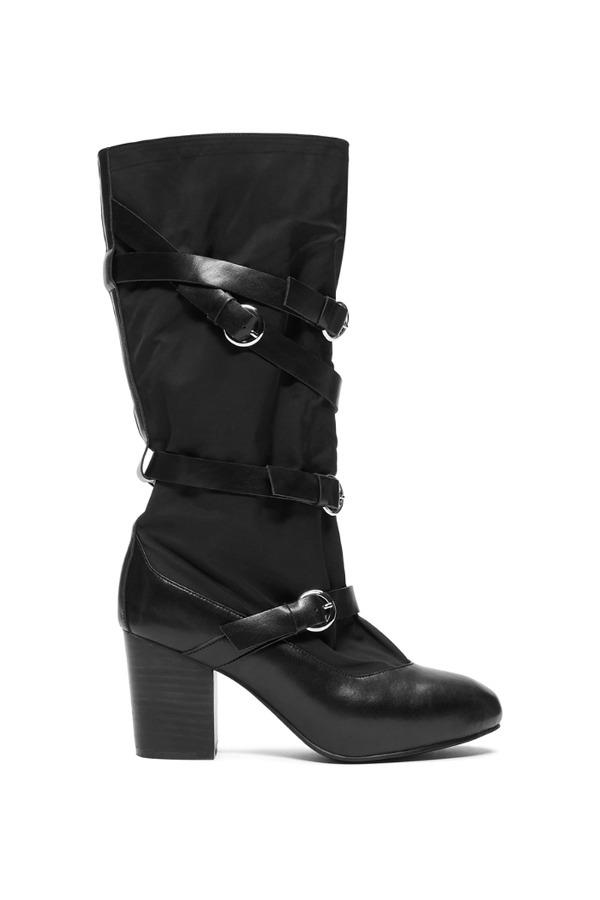 BOHEMIAN CROSS BUCKLE BOOTS IN BLACK