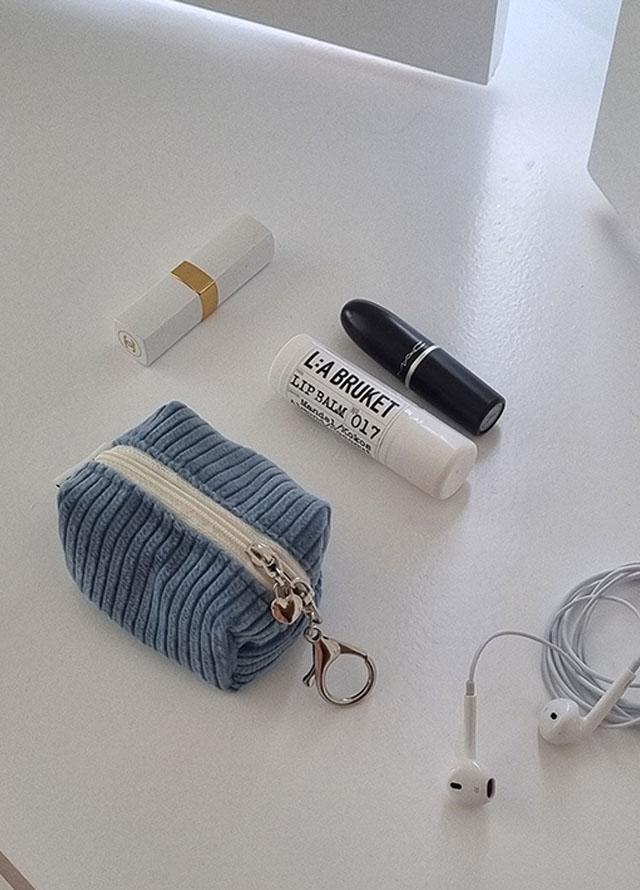 코듀로이 립스틱 파우치